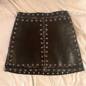 Alice + Olivia Leather and Lace Skirt